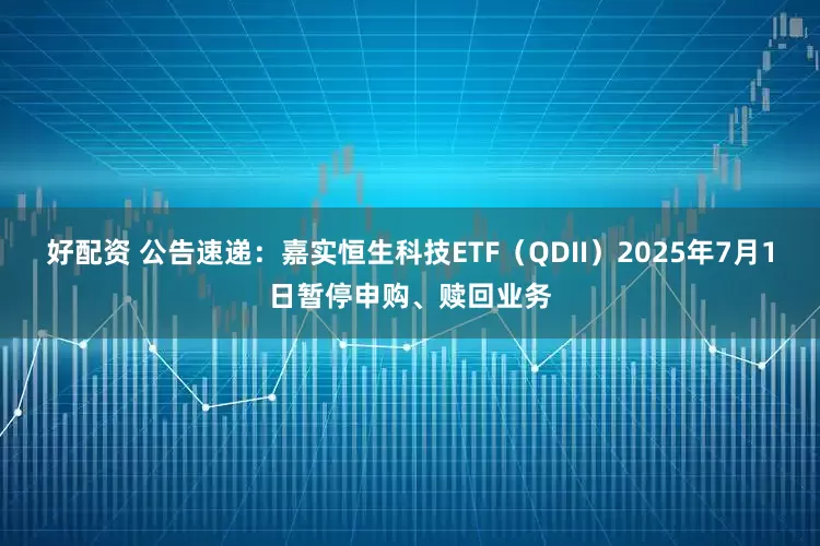好配资 公告速递：嘉实恒生科技ETF（QDII）2025年7月1日暂停申购、赎回业务